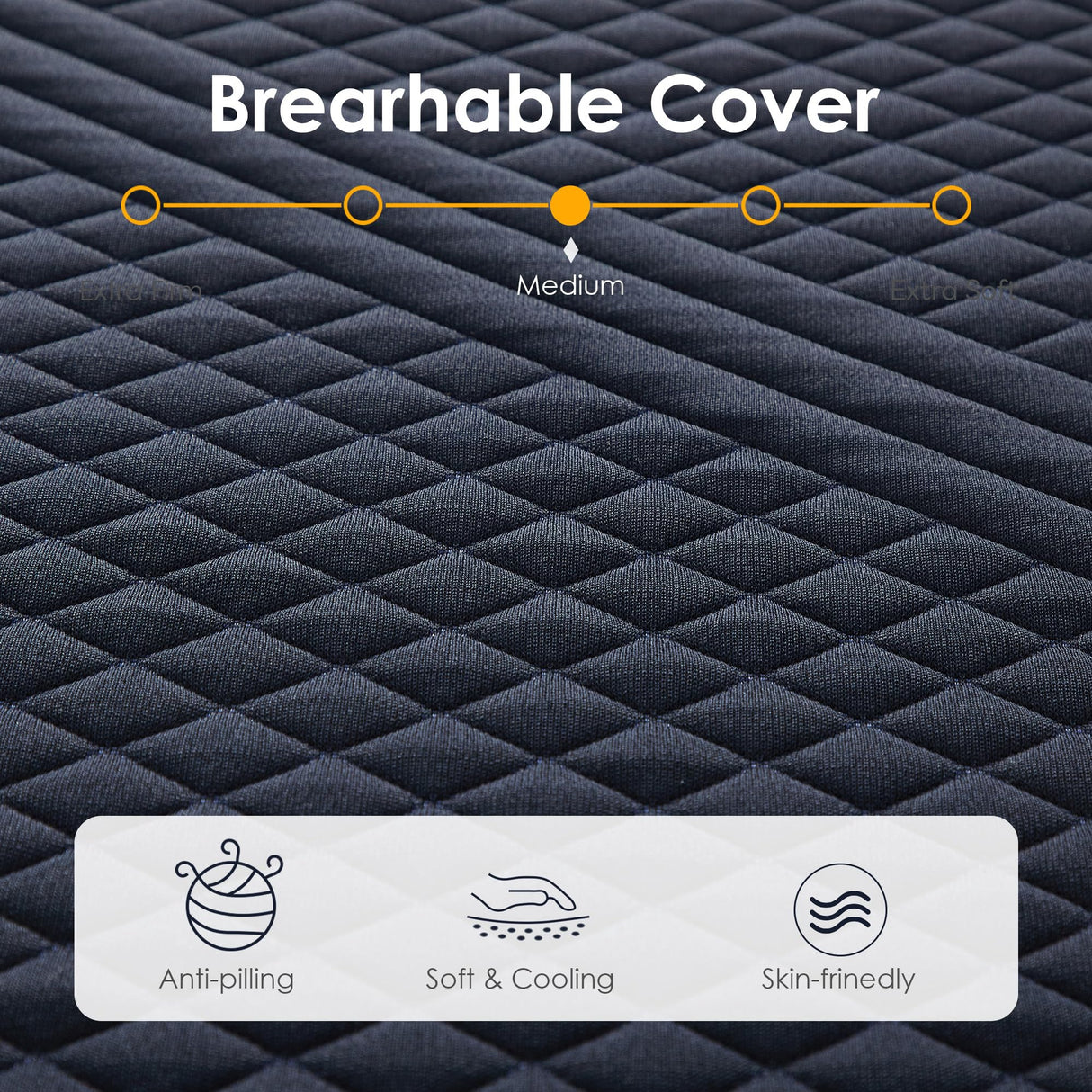 Schow Life Gel-Infused Memory Foam 14 Inch Mattress King Size,Medium Soft with Removable Washble Cover Cooling Gel Bed in a Box,CertiPUR-US Certified,80"X76"X14" Navy Blue Schow Life