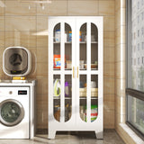 Erosoei Versatile Metal Kitchen Pantry Cabinet with Acrylic Glass Doors and Adjustable Shelves 61.02”H erosoei