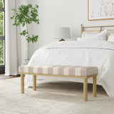 HomePop Oslo Decorative Bench -Wide Tan Stripe HomePop