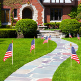 Small American Flags on Stick, 50 Pcs Fourth of July Decorations Outdoor 4''x6'' USA Flag, 4th of July Flags American Flag Small With Wooden Stick,Mini Flags for Outside Patriotic Decor for Yard Patio HOOSUN