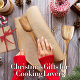 FJNATINH Large Wooden Wok Spatula, 13 Inch Natural Teak Long Handle Turner Coated Natural Resin, Handmade for Non-stick Cookware FJNATINH