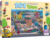 Masterpieces 100 Piece Family Jigsaw Puzzle for Kids - 101 Things to Spot in Town - 14"x19" Masterpieces