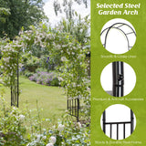S AFSTAR 7.2Ft/86 Inches Metal Arch, Outdoor Garden Arch for Various Climbing Plant Flower, Wedding Backdrop Stand Arch Arbor for Wedding Garden Bridal Party Festival Decoration, Easy-to-Assemble S AFSTAR