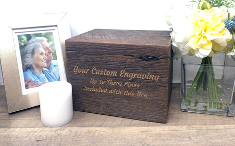Reclaimed Barnwood Cremation Urn - Made in USA - Authentic Knots and Holes Visible on The Urn - Colors Will Vary Momentful Life