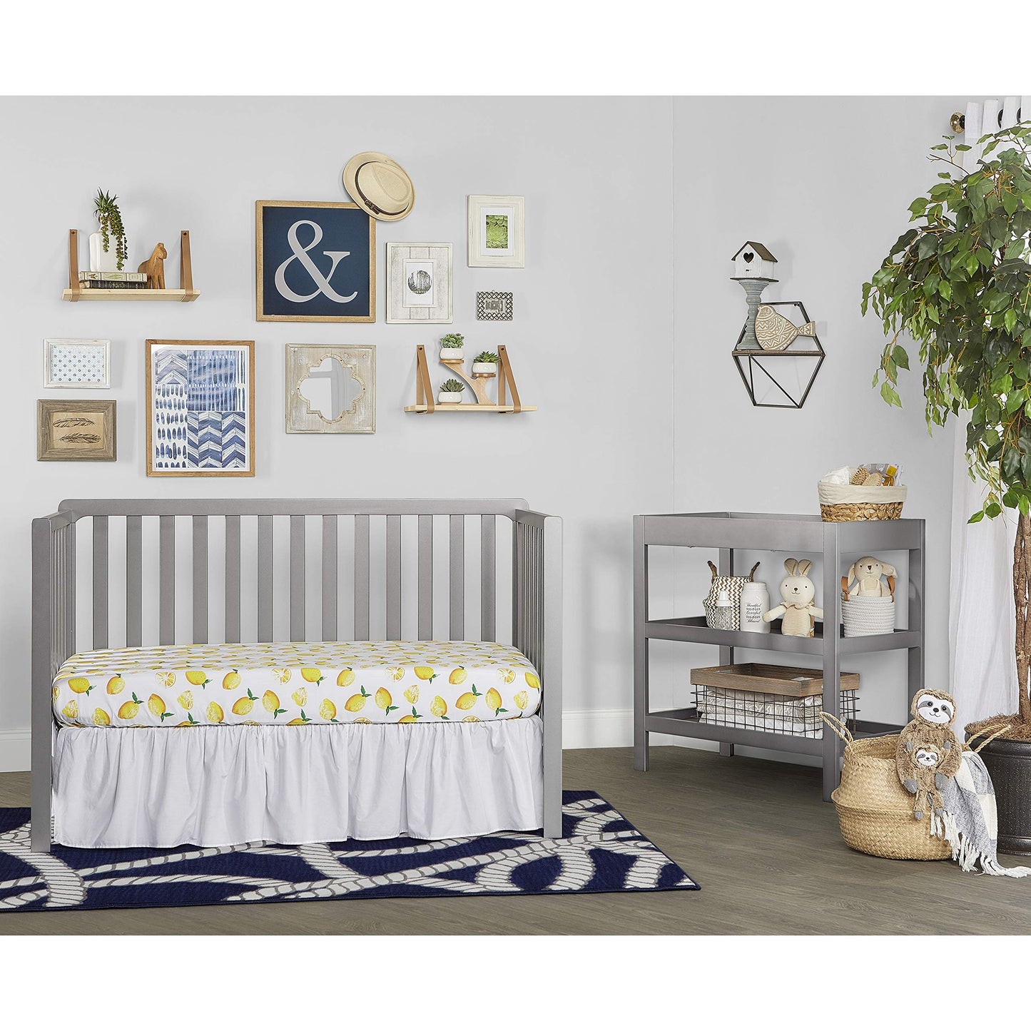 Dream On Me Ridgefield 5-in-1 Convertible Crib in Storm Grey, Greenguard Gold Certified - WoodArtSupply