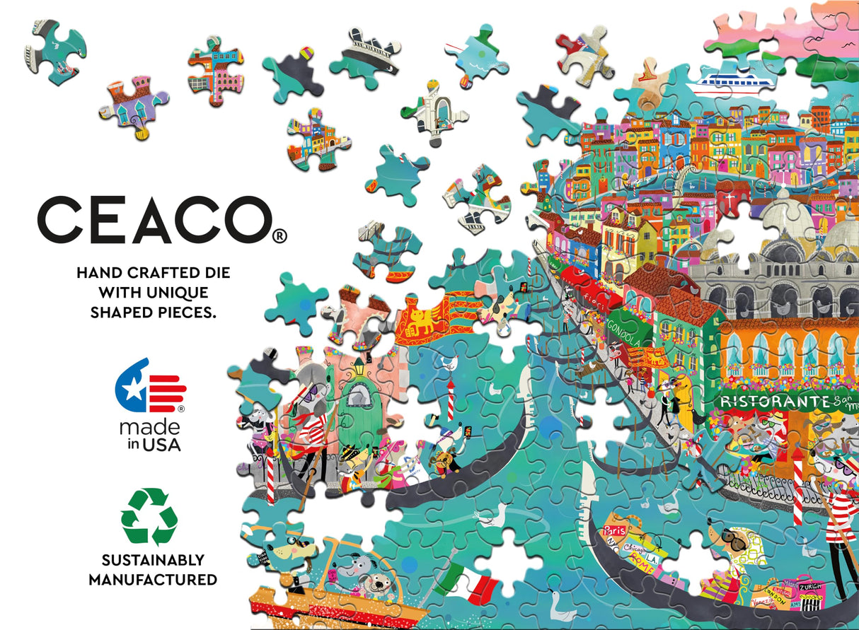 Ceaco - Venice Dogs - 1000 Larger Sized Piece Jigsaw Puzzle Ceaco