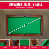 GoSports 7 ft Pool Table with Wood Finish - Billiards Game Room Table for Adults & Family - Accessories Not Included GoSports