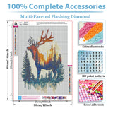 hkejoi Deer Diamond Art Kits for Adults, Animal Diamond Painting Kits for Adults Deer, 5D Diamond Painting Animal Diamond Art Painting for Gifts Home Wall Decoration 12''W x 16''L hkejoi