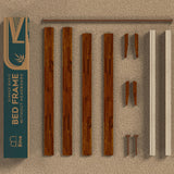 Bme Dinkee 15 Inch Signature Bed Frame Without Headboard - Modern & Minimalist Style with Acacia Wood - 12 Strong Wood Slat Support - Easy Assembly - No Box Spring Neededd - Dark Chocolate, Full Bme