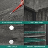 YITAHOME Farmhouse TV Stand with Power Outlet, Corner TV Stand for 55/50 Inch TV, Entertainment Center with Storage, TV Console Cabinet for Living Room, Grey Oak YITAHOME