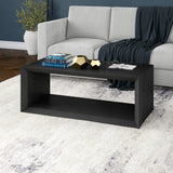Henn&Hart 48" Wide Rectangular Coffee Table in Black Grain, for Home, Living Room, Bedroom, Entertainment Room, Office Henn&Hart
