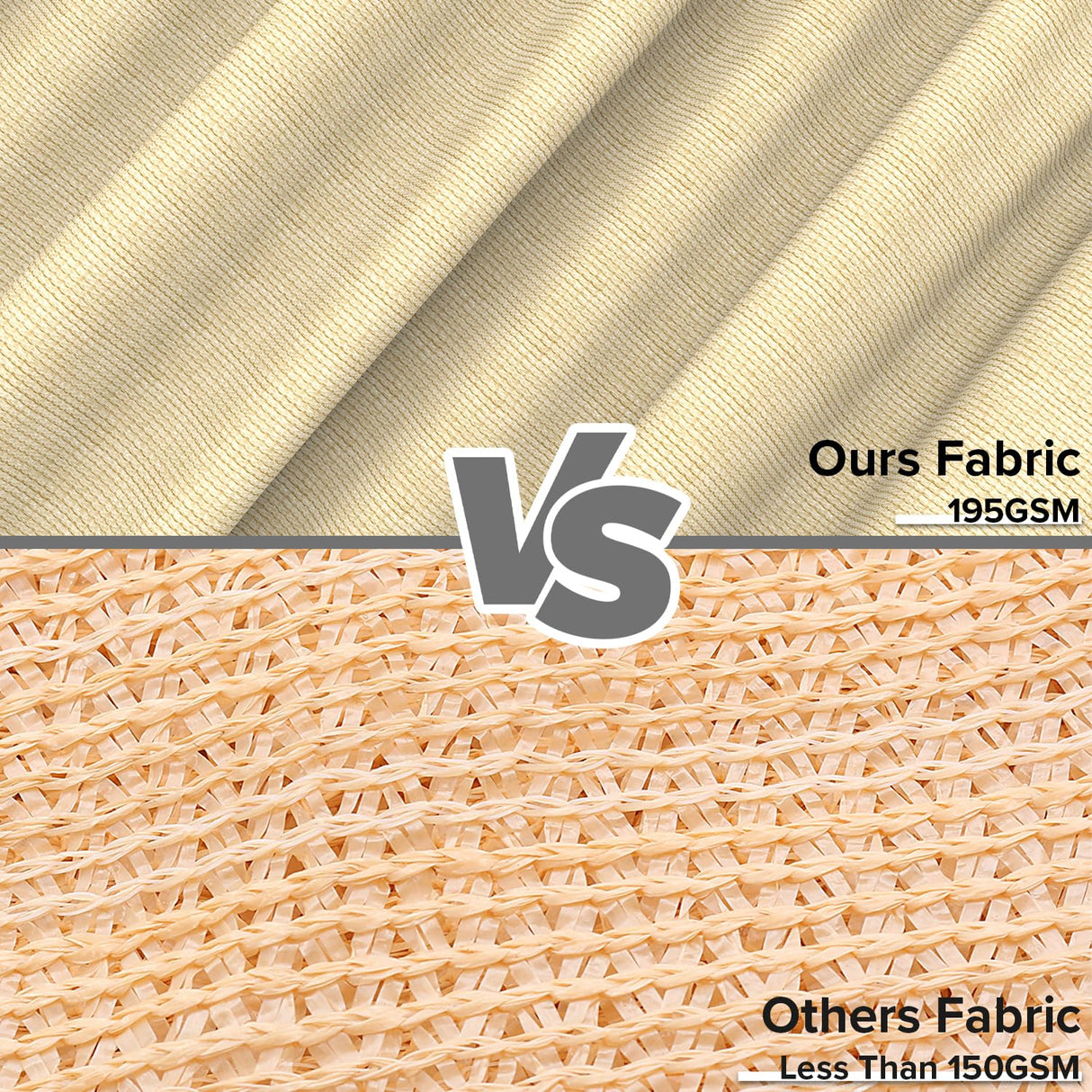 INFRANGE 16' x 18' Rectangle Sun Shade Sails Canopy UV Block for Patio Deck Pergola Yard Lawn Outdoor Activities (Sand) INFRANGE