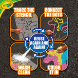 Crayola Super Stencils Magical Creatures Set (3ct), Large Sidewalk Chalk for Kids, Washable Sidewalk Chalk, Outdoor Toys, Ages 4+ Crayola