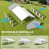 YITAHOME 20x30 ft Party Tent Heavy Duty Outdoor Wedding Event Shelters Upgraded Galvanized Canopy with Large White Roof, Removable PVC Sidewalls & 3 Storage Bags YITAHOME