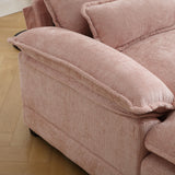 ERYE U-Shaped Corner Modular Convertible Sectional Sofa Couch Chenille Upholstery Deep Seat Double Cushions Sleeper Sofa&Couch W/2 Chaises and 4 Pillows for Home Office Apartment Living Room ERYE