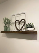 Joel's Antiques - 54 Inch Wooden Floating Shelves for Wall - Made of Natural Wood - Long Heavy Duty Rustic Wall Shelves for Bedroom - Perfect for Living Room, Kitchen - Medium Brown 54x6x2 Inches joelsantiques