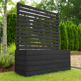 4 ft H x 3.5 ft W x 1.2 ft L Enclo Wood Privacy Screen with Planter Box, Raised Garden Bed with Trellis for Climbing Plants Outdoor, Privacy Planter for Patio, Balcony or Deck, Tacoma Charcoal EC18048 Enclo Privacy Screens