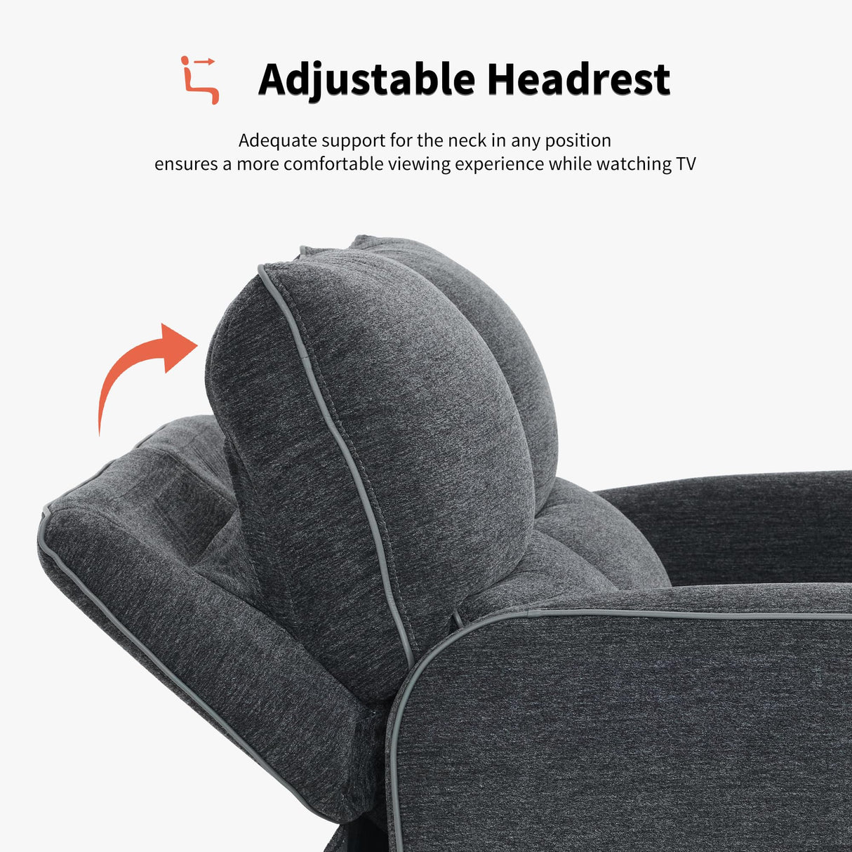 MCombo 60" Wall Hugger Power Reclining Loveseat Sofa with Adjustable Headrest, RV Recliner Loveseat with USB and Type C Charge Ports for Small Spaces 6924 (Dark Grey) MCombo