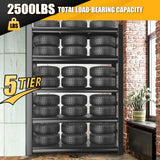 PRESTELION 72" H|35.5" W All - Metal Garage Shelving - Easy Assembly 5 - Tier Shelving Unit|Heavy - Duty Adjustable Shelf|Steel Waterproof Rust - Resistant Shelves for Industrial,Warehouse,Basement PRESTELION