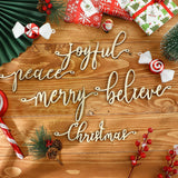 20 Pcs Merry Christmas Sign Xmas Wooden Cutout Letter Plate Ornaments Rustic Merry Sign Christmas Wooden Sign Table Decors Joyful Peace Believe Cutout Plates Ornament for Home Christmas(Burlywood) Jetec