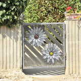 WKHOMEDECO Galvanized Farmhouse Metal Flowers Wall Decor Inspirational,Wall Decor Hanging for Indoor Outdoor Home Bedroom Living Room Office Porch Patio Garden Fence 13Inch,Handmade Gift, Set of 2 WKHOMEDECO