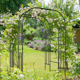 UrGROWA Outdoor Garden Arch Trellis, 87" H Large Garden Trellis for Climbing Plants, Metal Plant Support Trellis Archway Arbor Tunnel Large Trellis for Vegetables Plant Cucumber Trellis UrGROWA
