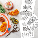 Water Soluble Embroidery Patterns Stabilizers - Rngmsi 3 Sheets Flower Stick and Stitch Embroidery Paper Wash Away 20Pcs Daisy Leaves Butterfly Embroidery Transfer Paper Stabilizers for Hand Sewing Rngmsi