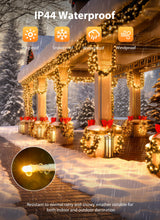 Brightown 25 Ft 500 LED Cluster Lights Christmas Outdoor, White Wire LED Decorative Christmas Tree Lights with Remote & 12 Modes, Waterproof Firecracker String Lights for Xmas Party Decor, Warm White Brightown