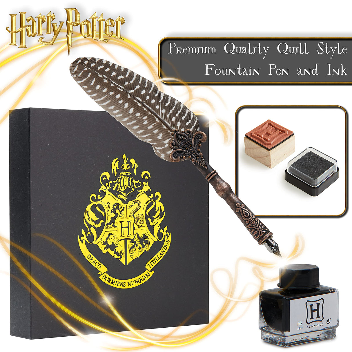 Harry Potter Calligraphy Set With Feather Quill Pen Ink A5 Paper Envelopes Stamp Stickers Fun Writing Kit Gifts for Kids Harry Potter