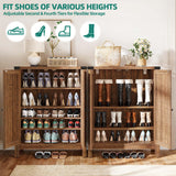 YITAHOME Shoe Cabinet with Doors, Farmhouse 5-Tier Shoe Storage Cabinet for Entryway, Large Capacity Wooden Shoes Rack Organizer for Entryway/Hallway/Closet, Brown YITAHOME