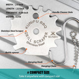 KUNIFU BBQ Grill Scraper, Stocking Stuffers, Bristle-Free for Griddle, Kitchen Gadgets Cleaner, Camping Accessories, Ideal Gifts for Christmas, for Men, Dad, Husband, Boyfriend, Fathers Day KUNIFU