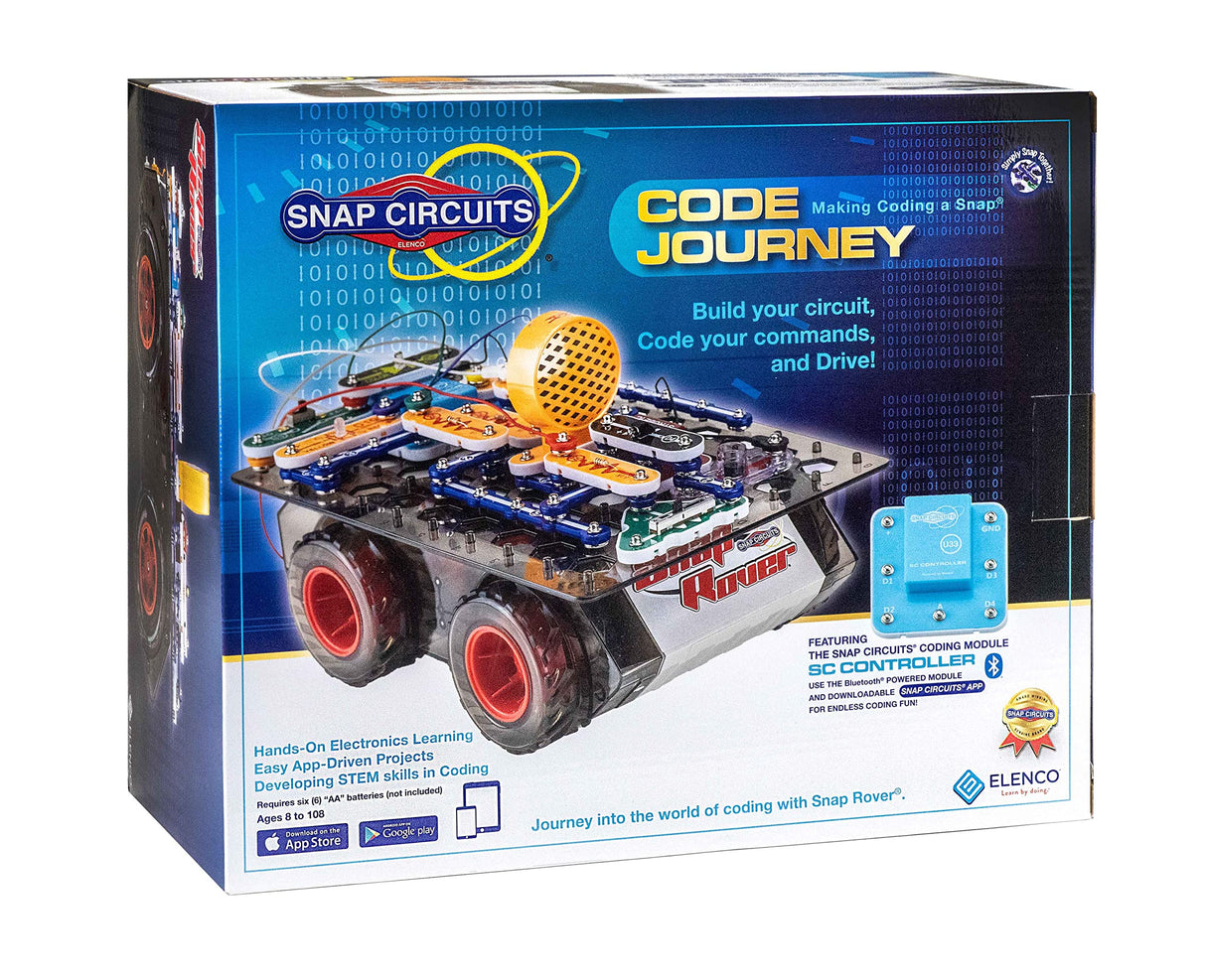 Snap Circuits Code Journey, Build Your Circuit, Code Your Commands, and Drive, Bluetooth Controlled, STEM Building Toy for Ages 8 to 108 Snap Circuits