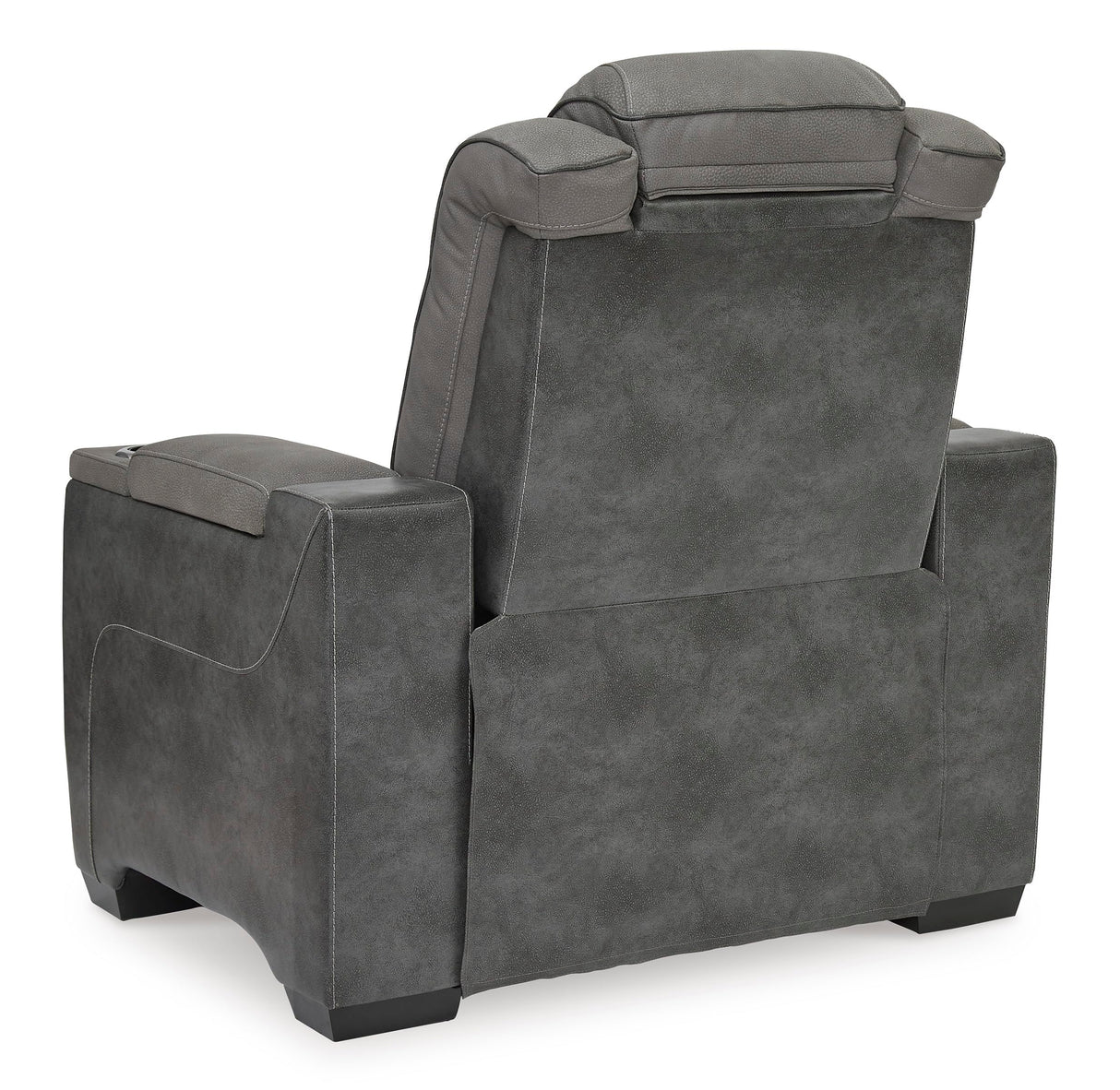 Signature Design by Ashley Next-Gen DuraPella Modern Faux Leather Power Recliner with Adjustable Headrest, Gray Signature Design by Ashley