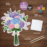 Unwynd Poke Art Hydrangea Flower Bouquet, Mess-Free Sewing Fabric Arts & Crafts for Adults, DIY Flower Bouquet Kit, Birthday Gifts for Women, Activity Craft Kit for Adults & Teens, Hobbies for Moms Unwynd