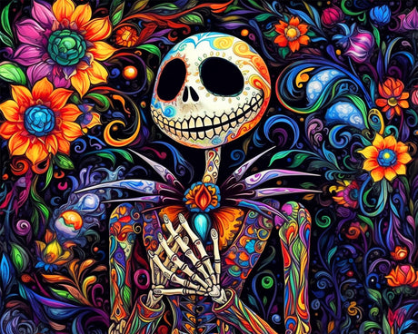 Meothan Paint by Numbers Kits for Adults Beginners- Easy Canvas Nightmare Before Christmas Paint by Number for Home Decor and Gifts 16X20 inch (Halloween) Meothan