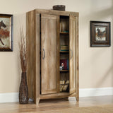 Sauder Adept Storage Pantry Cabinet, L: 38.94" x W: 16.77" x H: 70.98", Craftsman Oak finish Sauder