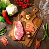 Layhit 12 Pcs Bulk Wood Acacia Cutting Board Charcuterie Board with Handle Laser Engraving Board Large Small Serving Board for Kitchen Chopping Cheese Mother's Day Wedding Housewarming Gift(3 Sizes) Layhit