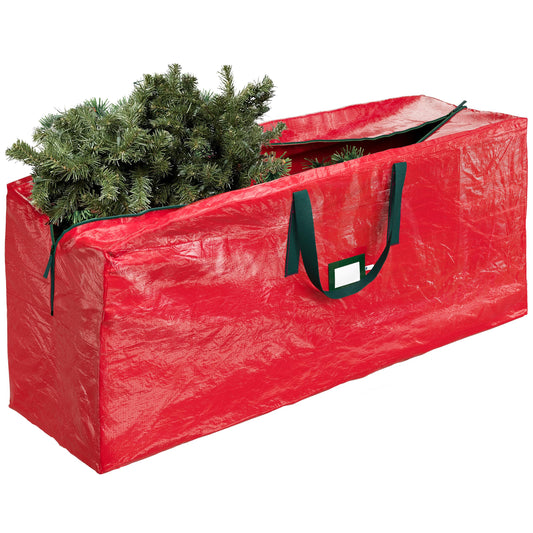 Heavy Duty Christmas Tree Storage Bag 7.5 Ft - Christmas Tree Bag Red - Tree Bags For Storage - Xmas Tree Storage Bag Holds 7.5 Ft Christmas Tree Bag For All Year Round Christmas Storage