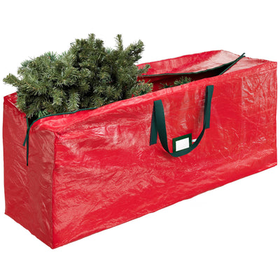 Heavy Duty Christmas Tree Storage Bag 7.5 Ft - Christmas Tree Bag Red - Tree Bags For Storage - Xmas Tree Storage Bag Holds 7.5 Ft Christmas Tree Bag For All Year Round Christmas Storage