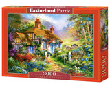 Castorland 3000 Piece Jigsaw Puzzles, Forest Cottage, Charming Nook, Pond, Countryside, Adult Puzzles, C-300402-2, Small Castorland