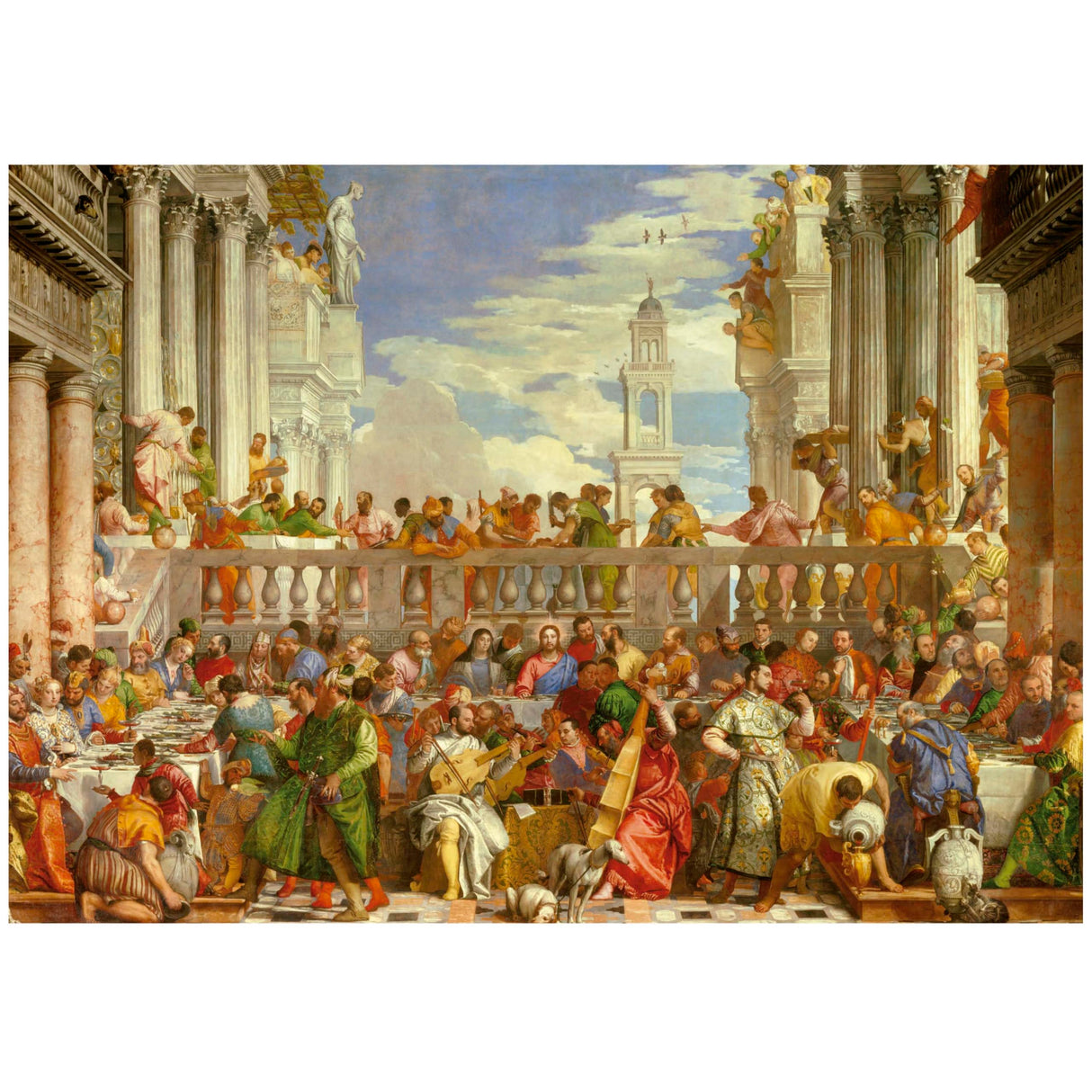 Educa - The Wedding at Cana, Paolo Veronese - 4000 Piece Jigsaw Puzzle - Puzzle Glue Included - Completed Image Measures 53.54"x 37.79" - Ages 14+ (19949) Educa