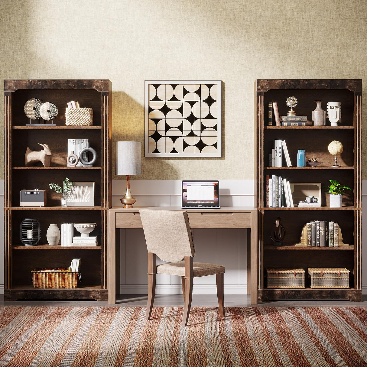 Tribesigns 70-Inch Rustic Brown 5-Tier Bookcase for Home and Office Tribesigns