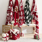 WDCOZY Christmas Throw Blanket Gingerbread Man Reversible Super Soft Knitted Blankets Couch Bed Sofa Microfiber Warm Cozy Lightweight Fluffy Fuzzy Fall Cute Blanket Winter 50x60 Inches WDCOZY