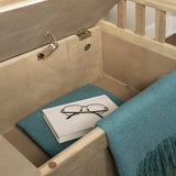 Linon Natural Washed Storage Frankie Bench, Seat Height of 18" Linon