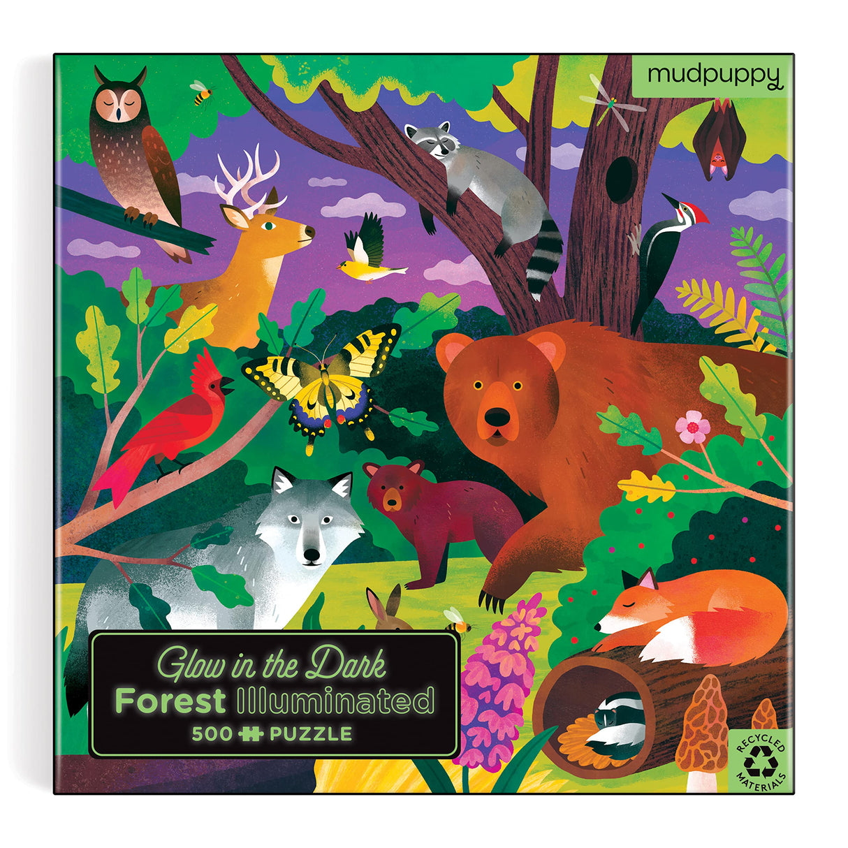 Mudpuppy Forest Illuminated 500 Piece Glow in The Dark Puzzle Mudpuppy