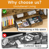 TV Stand with Mount and Fabric Drawers for 32-80 Inches TV - Entertainment Center and Industrial TV Console Table with Open Storage Shelves for Living Room, Bedroom - 63" Rustic Brown GYIIYUO