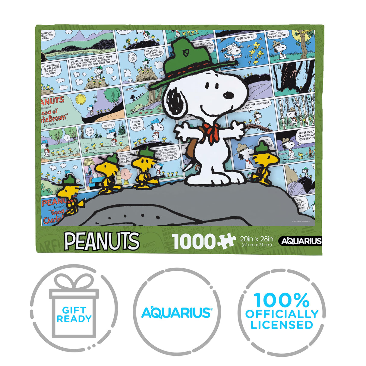 AQUARIUS Peanuts Snoopy Beagle Scouts - Comic 1000 Piece Jigsaw Puzzle(1000 Piece Jigsaw Puzzle) - Glare Free - Precision Fit - Officially Licensed Peanuts Merchandise & Collectibles - 20x28 Inches AQUARIUS