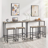 Yaheetech 3 Piece Industrial Bar Table Set with Backless Stools - Stylish Counter Height Kitchen Furniture for Small Spaces Yaheetech