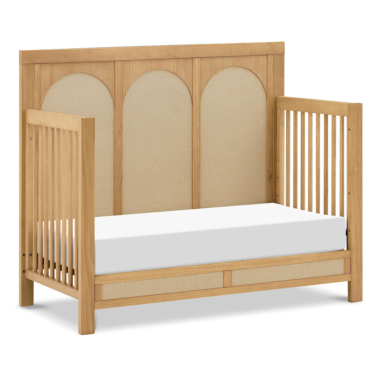 Namesake Eloise 4-in-1 Convertible Crib in Honey and Performance Sand Eco-Weave, GREENGUARD Gold Certified NAMESAKE