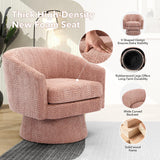 360°Swivel Accent Chair with Arms,Cozy Round Chenille Fabric and Soft Cushion Arm Chair for Living Room Bedroom Reading MilleLoom